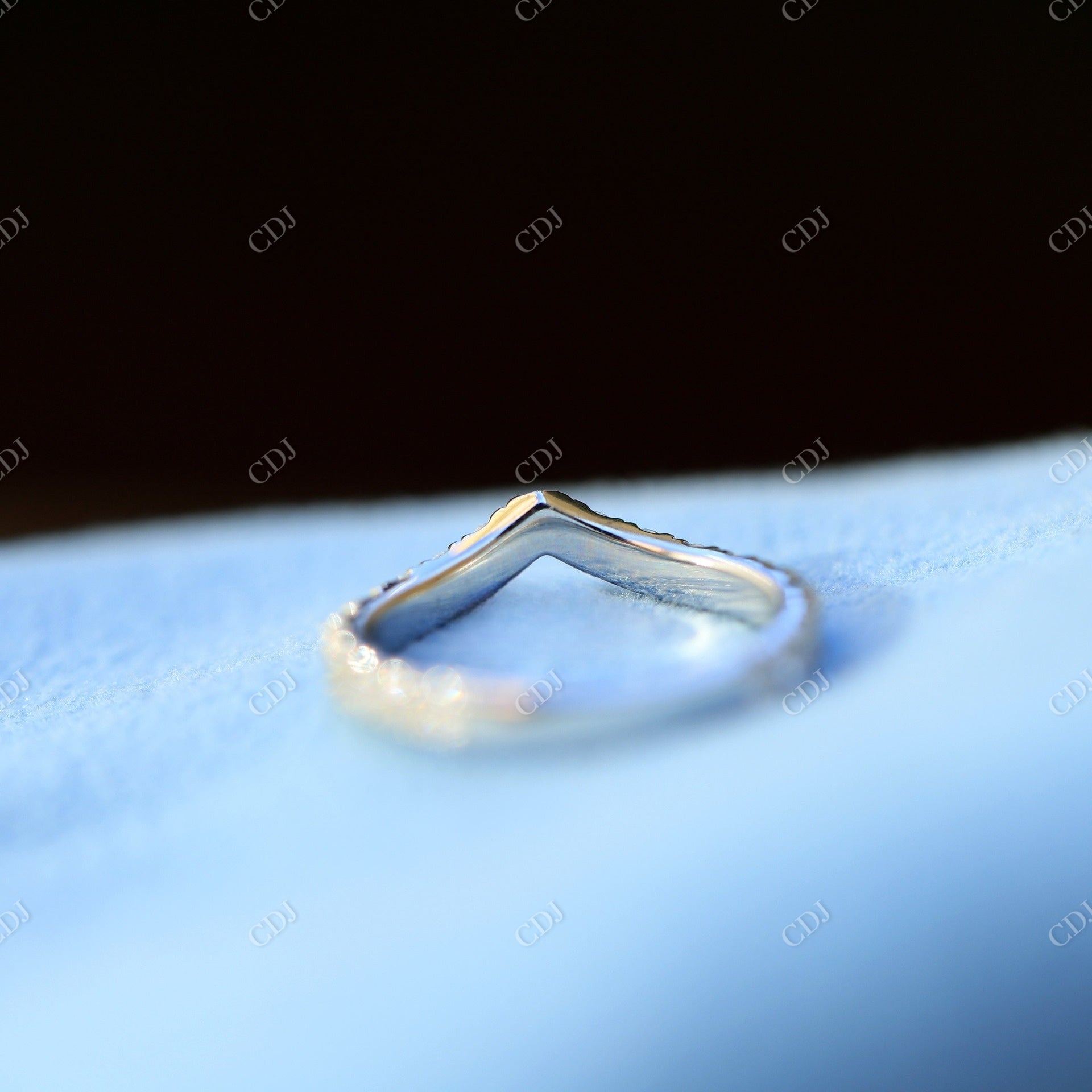 0.70CTW V Shaped Lab Grown Diamond Wedding Band  customdiamjewel   