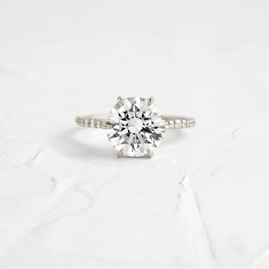 Round Cut Moissanite Half Eternity Wedding Ring  customdiamjewel 10KT White Gold VVS-EF