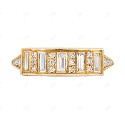 0.3CTW Baguette Diamond Bar Wedding Band  customdiamjewel 10KT Yellow Gold VVS-EF