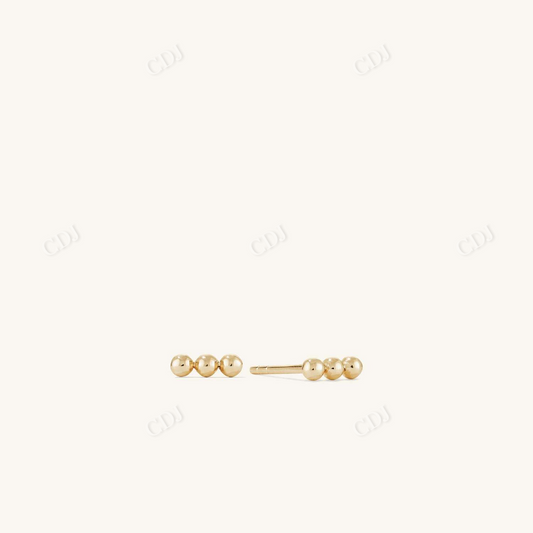 14K Yellow Gold Spheres Bar Studs Earrings  customdiamjewel Sterling Silver Yellow Gold 