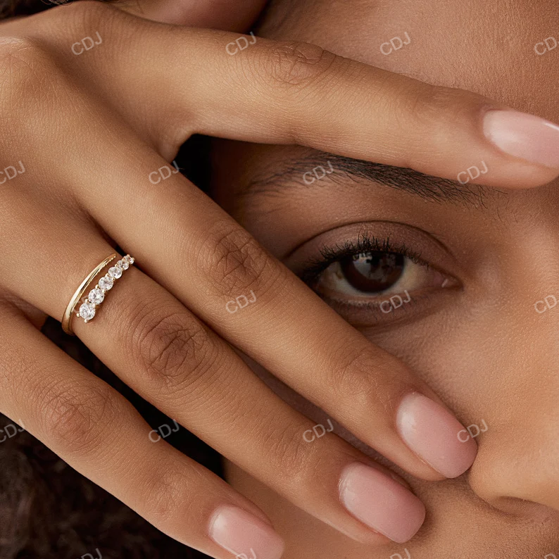 Trendy Natural Diamond Graduating Cuff Wedding Band  customdiamjewel   