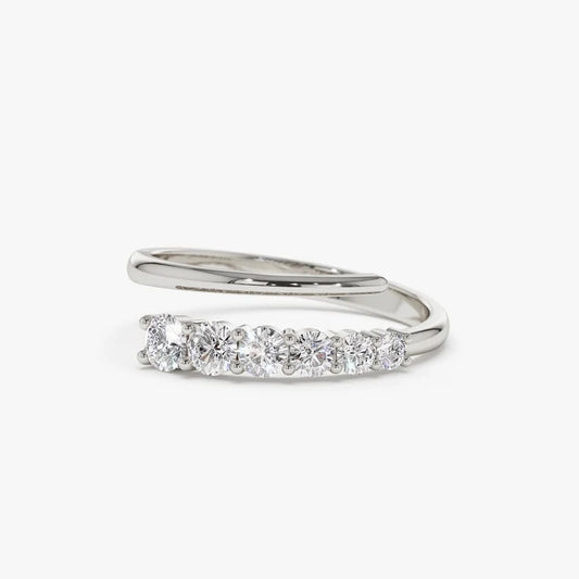 0.45CTW Crossover Lab Grown Diamond Wedding Band  customdiamjewel 10KT White Gold VVS-EF