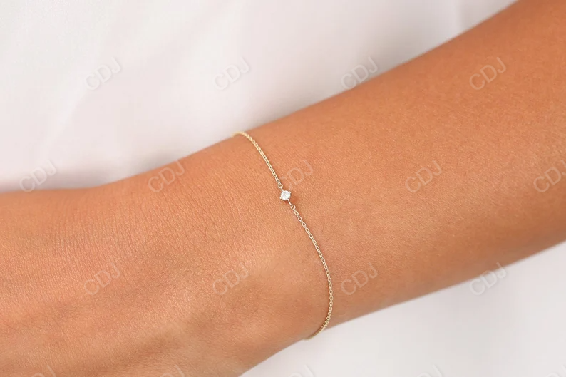 0.05CTW Moissanite Round Prong Set Diamond Bracelet  customdiamjewel   