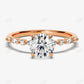 1.10CTW Art Deco Round and Marquise Moissanite Engagement Ring  customdiamjewel 10KT Rose Gold VVS-EF