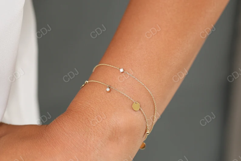 0.05CTW Moissanite Round Prong Set Diamond Bracelet  customdiamjewel   