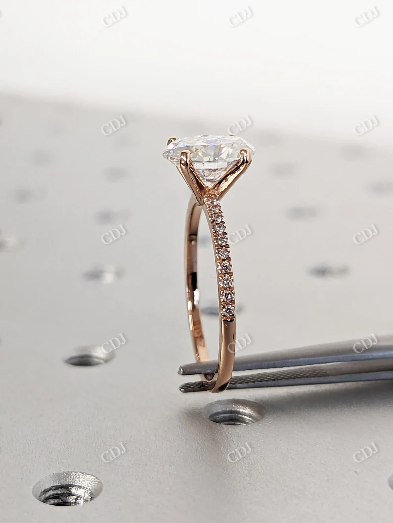 2.5CT Oval Cut Moissanite Rose Gold Matching Ring  customdiamjewel   