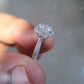 Cushion Cut Moissanite Halo Engagement Ring  customdiamjewel   