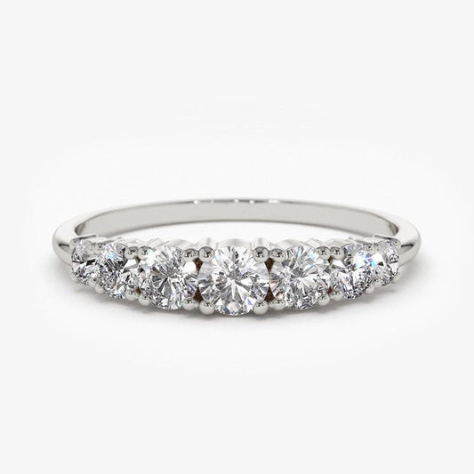 0.45CTW Natural Diamond 7 Stone Yellow Gold Wedding Band  customdiamjewel 10KT White Gold VVS-EF