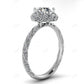 Classy Twisted Halo And Eternity Round Moissanite Engagement Ring