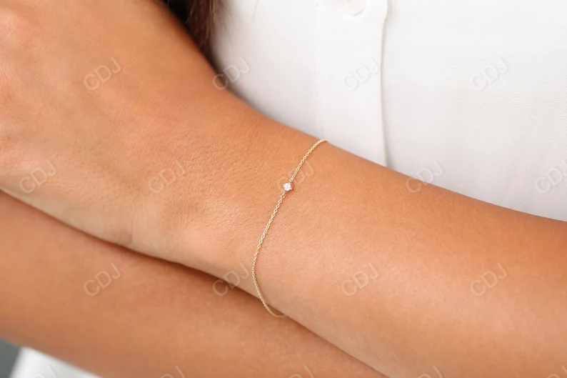0.05CTW Moissanite Round Prong Set Diamond Bracelet  customdiamjewel   