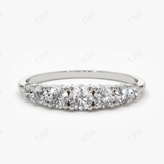 0.45 CTW  Seven Lab Grown Diamond Wedding Band  customdiamjewel 10KT White Gold VVS-EF