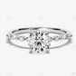 1.10CTW Art Deco Round and Marquise Moissanite Engagement Ring  customdiamjewel 10KT White Gold VVS-EF