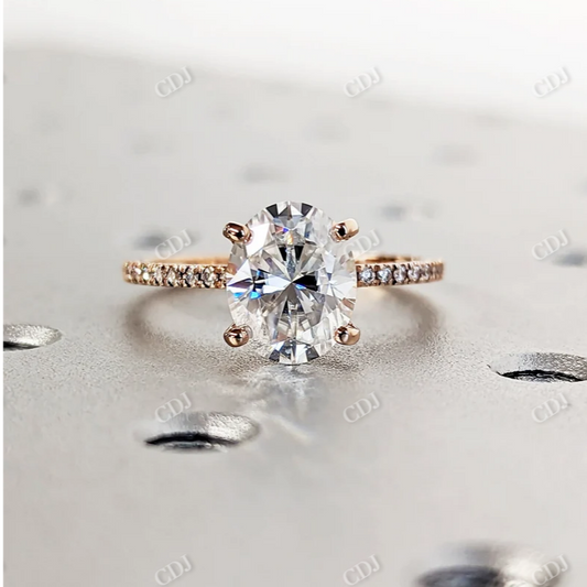 2.5CT Oval Cut Moissanite Rose Gold Matching Ring  customdiamjewel 10KT Rose Gold VVS-EF