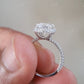 Cushion Cut Moissanite Halo Engagement Ring  customdiamjewel   