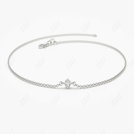 0.05CTW Moissanite Round Prong Set Diamond Bracelet  customdiamjewel Sterling Silver White Gold VVS-EF