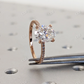 2.5CT Oval Cut Moissanite Rose Gold Matching Ring  customdiamjewel   