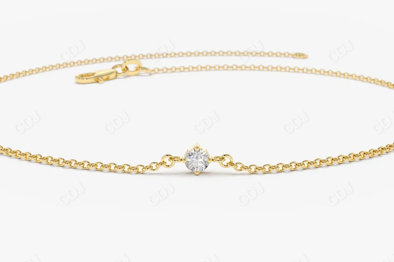 0.05CTW Moissanite Round Prong Set Diamond Bracelet  customdiamjewel   