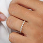 0.27CTW 9 Stone Round Cut Natural Diamond Half Eternity Wedding Ring  customdiamjewel   