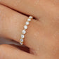 0.27CTW 9 Stone Round Cut Natural Diamond Half Eternity Wedding Ring  customdiamjewel   