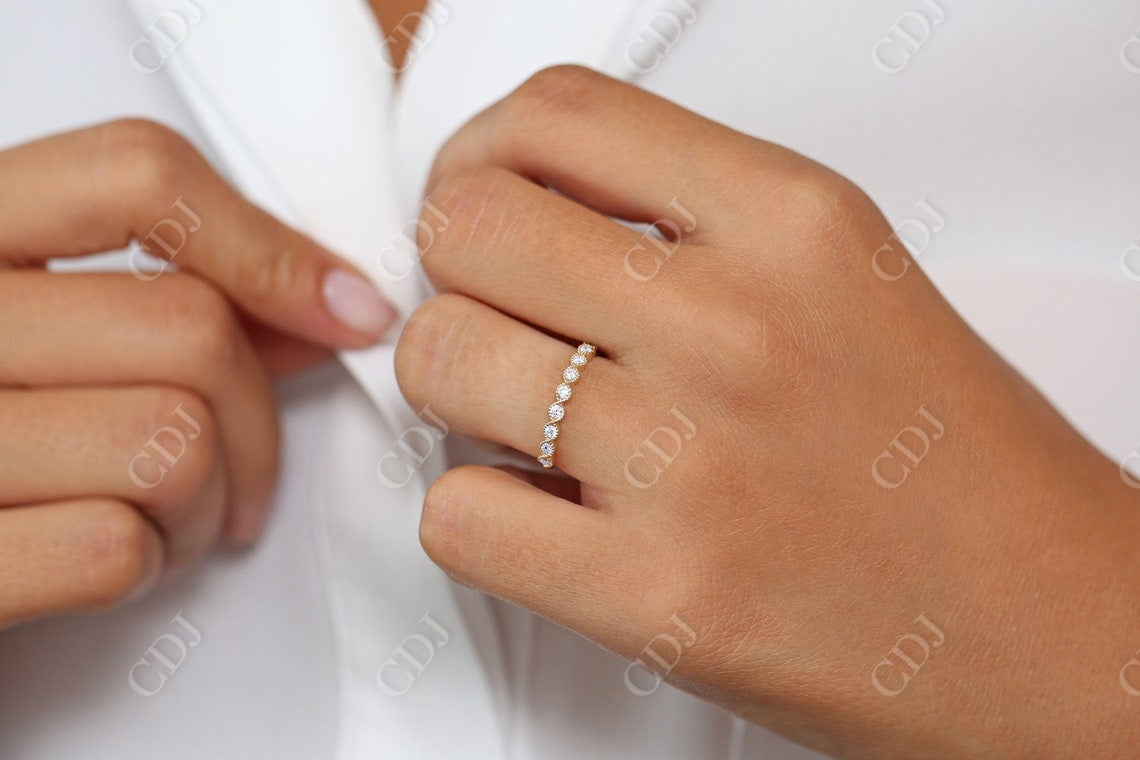 0.27CTW 9 Stone Round Cut Natural Diamond Half Eternity Wedding Ring  customdiamjewel   