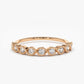 0.27CTW 9 Stone Round Cut Natural Diamond Half Eternity Wedding Ring  customdiamjewel 10 KT Solid Gold Rose Gold VVS-EF