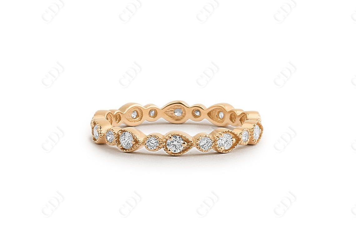 0.55CTW Lab Grown Art Deco Full Eternity Diamond Wedding Band  customdiamjewel Sterling Silver Rose Gold VVS-EF