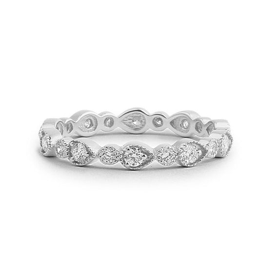 0.55CTW Round Cut Natural Diamond Micro Pave Full Eternity Band  customdiamjewel 10 KT Solid Gold White Gold VVS-EF