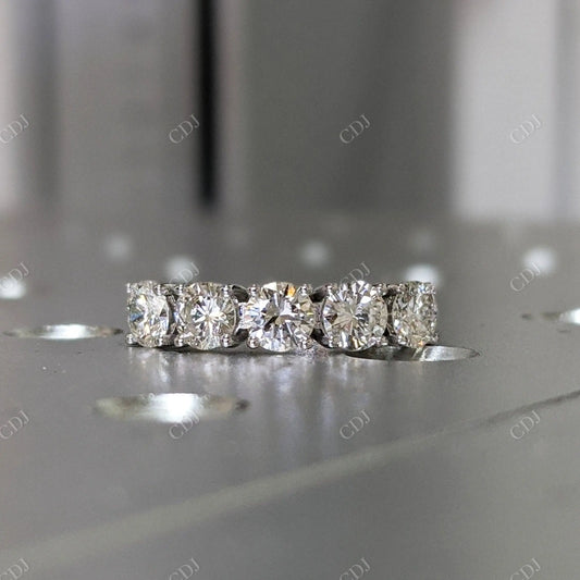 1 Carat 5 Stone Diamond Anniversary Ring Band  customdiamjewel 10 KT White Gold VVS-EF