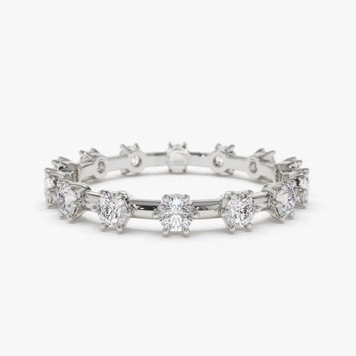 0.50CTW Solid Gold Full Eternity Round Cut Natural Diamond Band  customdiamjewel 10 KT Solid Gold White Gold VVS-EF