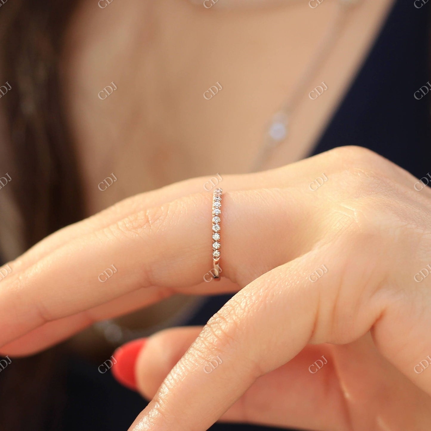 0.50CTW Half Eternity Lab Grown Wedding Band  customdiamjewel   