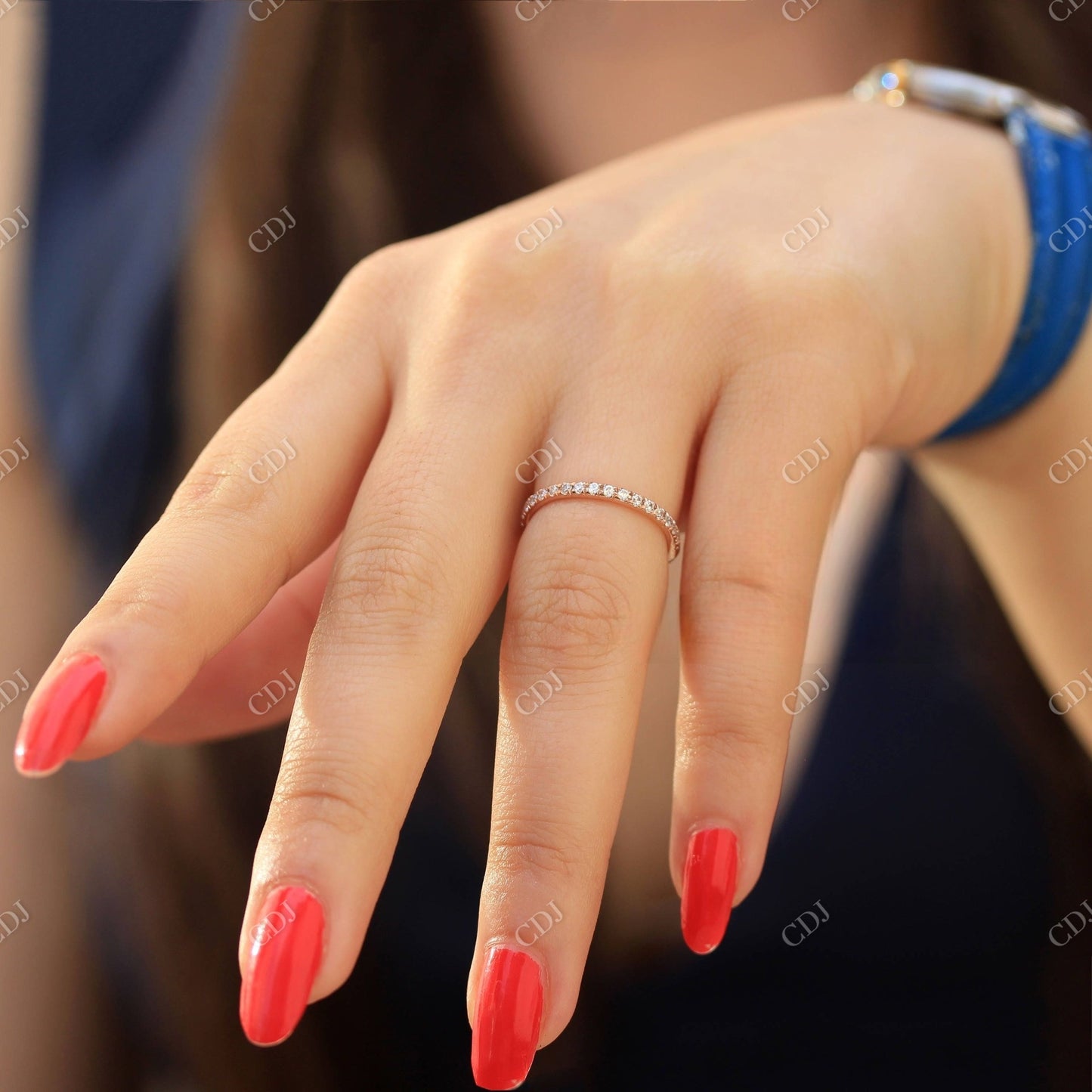 0.50CTW Half Eternity Lab Grown Wedding Band  customdiamjewel   