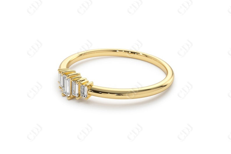 0.25CTW Lab Grown Baguette Diamond Wedding Ring  customdiamjewel   
