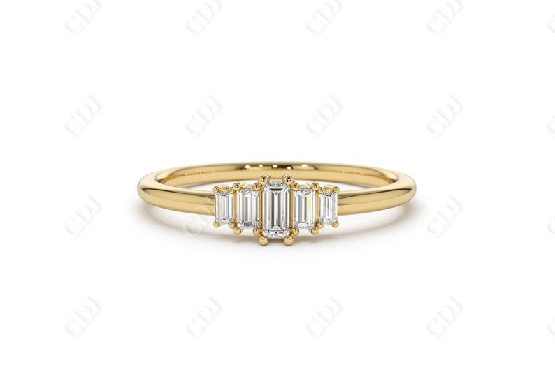 0.25CTW Lab Grown Baguette Diamond Wedding Ring  customdiamjewel Sterling Silver Yellow Gold VVS-EF