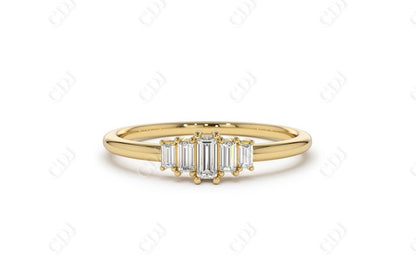 0.25CTW Lab Grown Baguette Diamond Wedding Ring  customdiamjewel Sterling Silver Yellow Gold VVS-EF