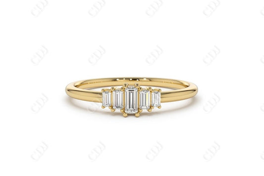 0.25CTW Lab Grown Baguette Diamond Wedding Ring  customdiamjewel Sterling Silver Yellow Gold VVS-EF