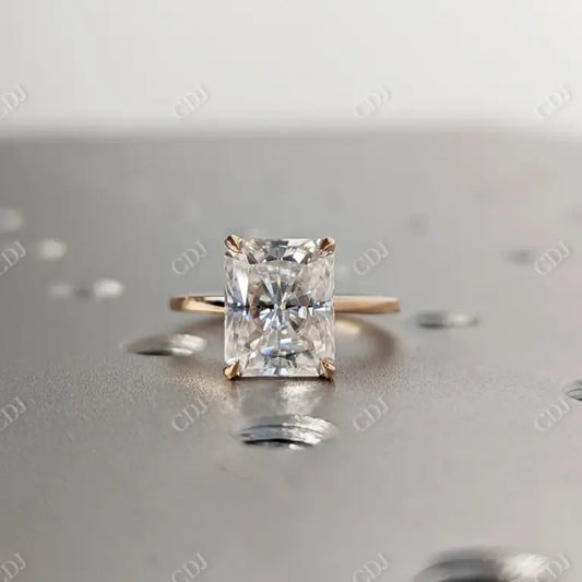 3.00CT Radiant Cut Hidden Halo Moissanite Ring  customdiamjewel 10KT Rose Gold VVS-EF