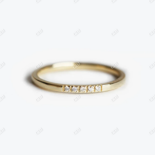 1.1mm Natural Diamond Simple Gold Wedding Band  customdiamjewel 10KT Yellow Gold VVS-EF