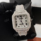 Fully Iced Out Bust Down Moissanite watch customdiamjewel