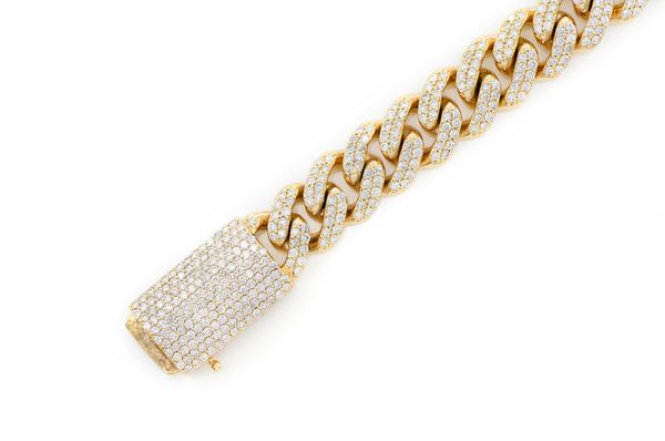 925 Sterling Silver Miami Cuban Link Diamond Bracelet  customdiamjewel   