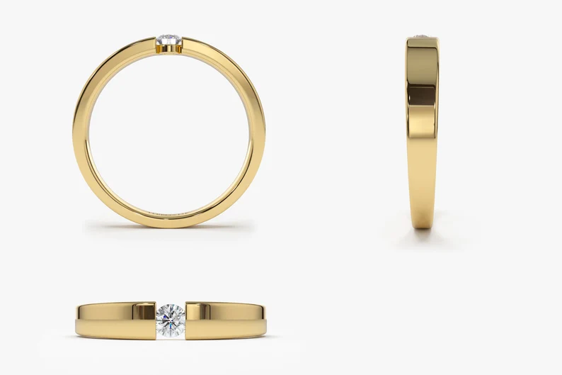 0.10 CTW Lab Grown Solitaire Engagement Ring  customdiamjewel   