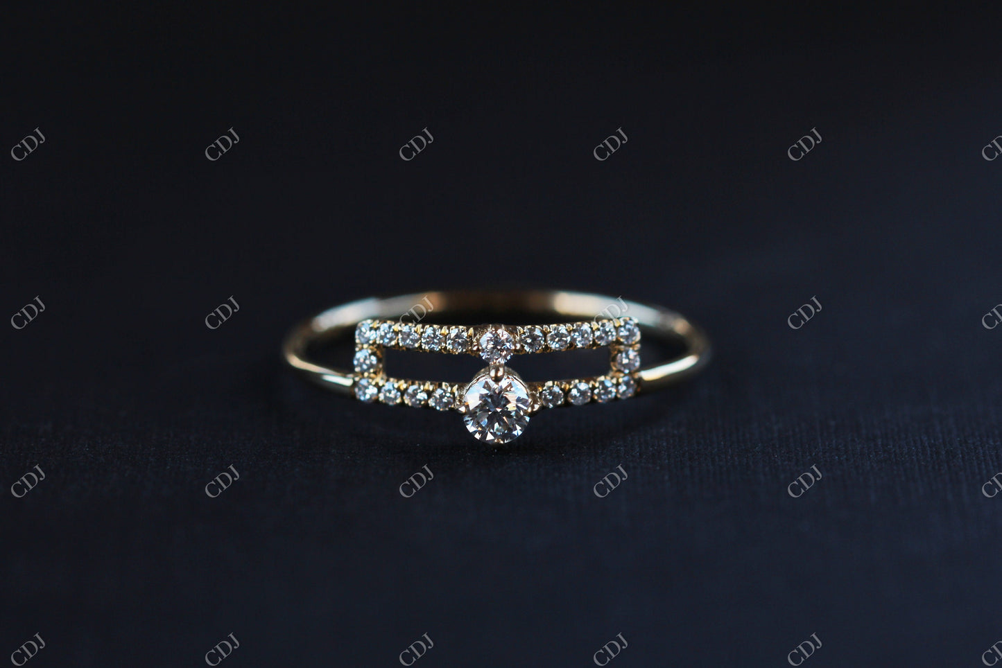 0.12CTW Alternative Moissanite Art Deco Engagement Ring