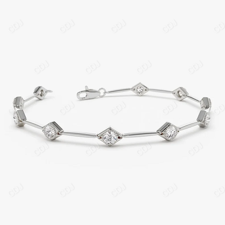 1.20CTW Moissanite Bezel Set Bracelet  customdiamjewel Sterling Silver White Gold VVS-EF