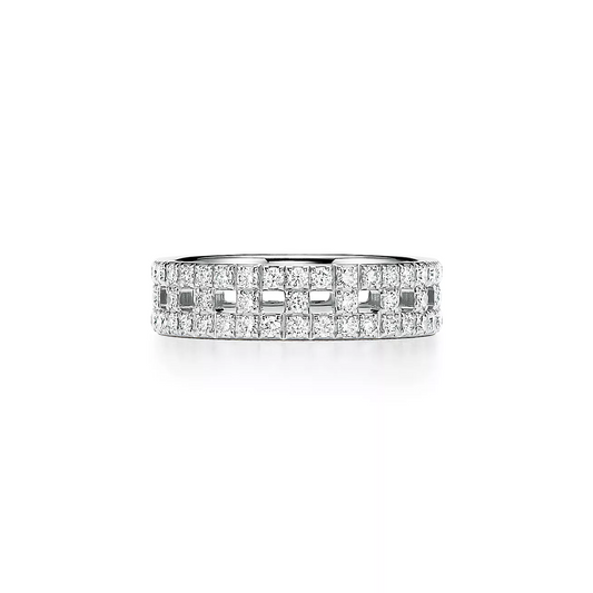 0.99 CTW Natural Diamond Double Band Wide Ring  customdiamjewel 10KT White Gold VVS-EF