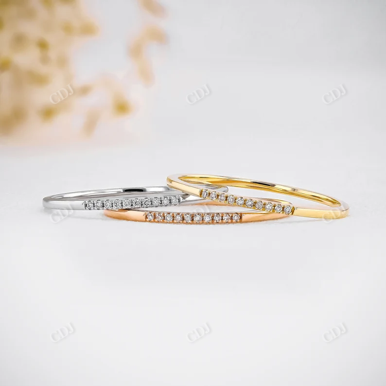 0.03CTW Ultra Thin Minimalist Natural Diamond Stackable Ring  customdiamjewel   
