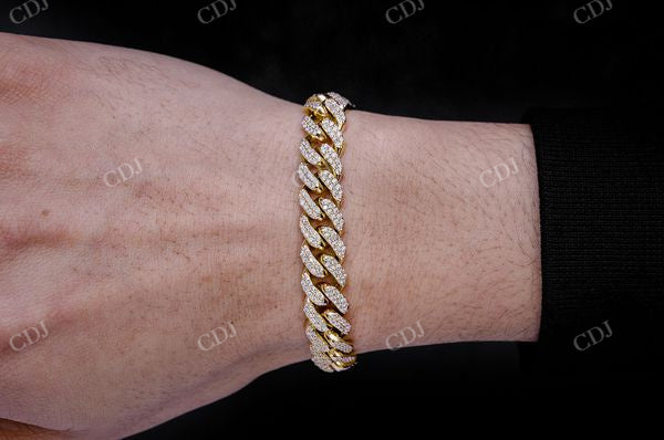 925 Sterling Silver Miami Cuban Link Diamond Bracelet  customdiamjewel   