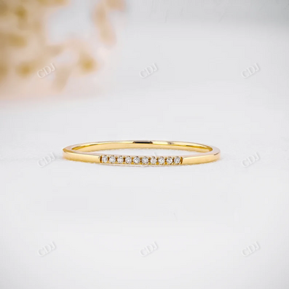 0.03CTW Ultra Thin Minimalist Natural Diamond Stackable Ring  customdiamjewel 10KT Yellow Gold VVS-EF