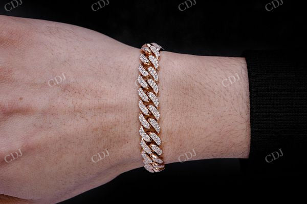 925 Sterling Silver Miami Cuban Link Diamond Bracelet  customdiamjewel   