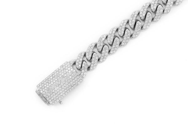 925 Sterling Silver Miami Cuban Link Diamond Bracelet  customdiamjewel   