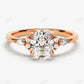 Oval Cut Moissanite Cluster Diamond Engagement Ring  customdiamjewel 10KT Rose Gold VVS-EF