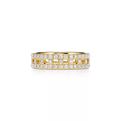 0.99 CTW Natural Diamond Double Band Wide Ring  customdiamjewel 10KT Yellow Gold VVS-EF